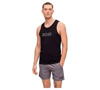 BOSS Herren Beach Tank Top Tanktop aus Baumwoll-Jersey mit Logo-Umriss Schwarz001 XL