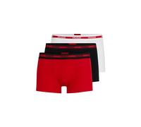 Hugo Boxershorts Planet 10249742 01 – 3er-Pack, Logo-Bund, 95% Baumwolle/5% Elasthan – XL, Rot