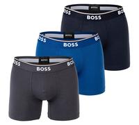 Boxer BOSS "Boxer 3 PACK", Herren, Gr. XL (54), blau (blau, navy, anthrazit), Jersey, Obermaterial: 95% Baumwolle, 5% Elasthan, unifarben, Unterhosen, mit farblich passendem Webbund (53340058-XL) blau