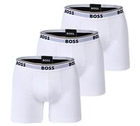 BOSS Herren Boxershorts, 3er Pack - Boxer Briefs 3P Power, Cotton Stretch, Logo L Weiß