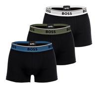 BOSS Herren Boxershorts, 3er Pack - Trunk 3P Power, Cotton Stretch, Logo, uni Schwarz / L L Schwarz
