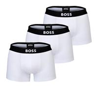 BOSS Herren Boxershorts, 3er Pack - Trunks, Boss One, Cotton Stretch, Logo Weiß / L L Weiß