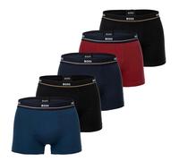 BOSS Herren Boxershorts, 5er Pack - Essentials Trunks, Logo, Baumwollmischung Schwarz/Blau/Rot / 2XL XXL Mehrfarbig