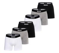 BOSS Herren Boxershorts, 6er Pack - Boxer Brief, Boss One, Cotton Stretch, Logo Schwarz/Grau/Weiß / 2XL XXL Mehrfarbig