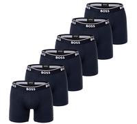 BOSS Herren Boxershorts, 6er Pack - Boxer Briefs 6P Power, Cotton Stretch, Logo Dunkelblau / L L Blau