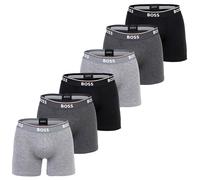 BOSS Herren Boxershorts, 6er Pack - Boxer Briefs 6P Power, Cotton Stretch, Logo L Grau