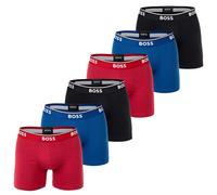 BOSS Herren Boxershorts, 6er Pack - Boxer Briefs 6P Power, Cotton Stretch, Logo Rot/Blau/Schwarz / XL XL Schwarz