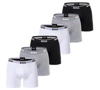 BOSS Herren Boxershorts, 6er Pack - Boxer Briefs 6P Power, Cotton Stretch, Logo Weiß/Grau/Schwarz 2XL