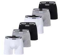 Boxershorts BOSS "Boxershort BoxerBr 6P Power 6er Pack", Herren, Gr. XXL, bunt (weiß, grau, schwarz), Obermaterial: 95% Baumwolle CO. 5% Elasthan EL., Unterhosen (93373310-XXL) weiß, grau, schwarz