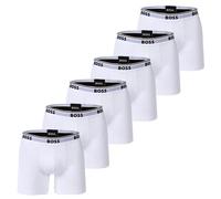 BOSS Herren Boxershorts, 6er Pack - Boxer Briefs 6P Power, Cotton Stretch, Logo Weiß L