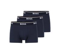Trunk BOSS "TRUNK 3 PACK", Herren, Gr. L, 3 Stk., blau (navy), Jersey, Obermaterial: 95% Baumwolle, 5% Elasthan, unifarben, körpernah, Unterhosen, BOSS Schriftzug auf dem Bund (52191245-L) navy