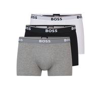 BOSS Trunk 3P Power Boxershorts eng anliegend, Stretch-Baumwolle, Logo-Bund Weiß/Grau/Schwarz XXL