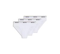 BOSS Herren Brief 3P Power Dreier-Pack Slips aus Stretch-Baumwolle mit Logos am Bund Weiß XS