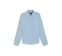 BOSS Herren C-LIAM-S-BD-C1-243 Regular-Fit Button-Down-Hemd aus Leinen Hellblau L