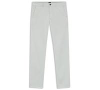 BOSS Herren Chino Slim Slim-Fit Chino aus elastischem Baumwoll-Satin Silber 33/32