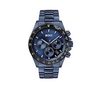 BOSS Herren Chronograph Quarz Uhr 43 mm Hero Kollektion mit Edelstahl Armband Glieder oder Mesh, Datumsfunktion, 3 Sub-Dials, Wasserresistenz 5ATM