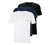 BOSS Dreier-Pack T-Shirts aus Baumwolle mit Logo-Stickerei - Style TShirt RN 3P Classic, 50475284 Schwarz / Weiß / Blau XL