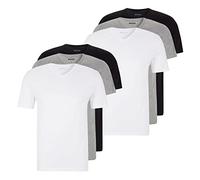 BOSS Herren Classic T-Shirts Kurzarm Shirts Pure Cotton V-Neck 6er Pack, Farbe:Mehrfarbig, Artikel:-999 Black/White/Grey, Größe:L