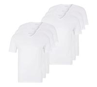 BOSS Herren Classic T-Shirts Kurzarm Shirts Pure Cotton V-Neck 6er Pack, Farbe:Weiß, Artikel:-100 White, Größe:2XL