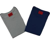 BOSS Herren Doppelpack Rundhalsausschnitt Blau & Grau Stretch Fit 2 x T-Shirts Hugo-Round 50325440, Mehrfarbig, M