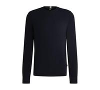 BOSS Herren Ecaio-P Fein strukturierter Pullover aus Baumwolle Dunkelblau XL