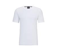 BOSS Herren Einfarbiges Kurzärmeliges Rundhalsausschnitt T-Shirt, weiß, S