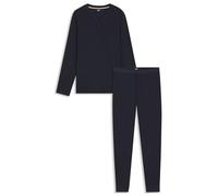 BOSS Pyjama-Set aus merzerisiertem Stretch-Jersey mit Allover-Print - Style Energetic Long Set, 50557169 Dunkelblau XL