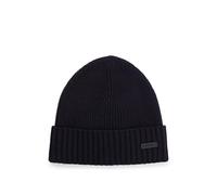 BOSS Herren Mütze, Schurwolle - Fati, Beanie, Rippstrick, One Size, einfarbig Blau