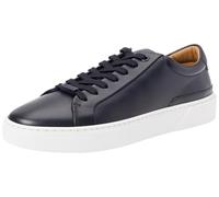 BOSS Gary Lowtop Sneakers aus Leder mit Logo-Schlaufe - Style Gary_Tenn_nalu_N, 50536841 Dunkelblau 39