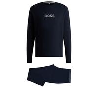 BOSS Herren Gift Long Set Pyjama aus Interlock-Baumwolle mit Folienprint-Logo