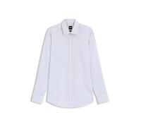 BOSS Bedrucktes Slim-Fit Hemd aus elastischer Oxford-Baumwolle - Style H-HANK-kent-C1-214, 50545102 Weiß gemustert 44