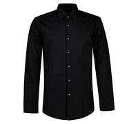 BOSS Herren H-HANK-C1-214 Slim-Fit Hemd aus bügelleichter Baumwoll-Popeline Schwarz001 42
