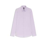 BOSS Slim-Fit Hemd aus elastischer Baumwoll-Popeline mit bügelleichtem Finish - Style H-HANK-kent-C1-214, 50469345 Flieder 40