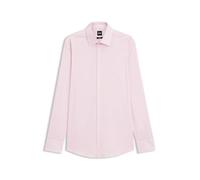 BOSS Herren H-HANK-C1-214 Slim-Fit Hemd aus elastischer Baumwoll-Popeline mit bügelleichtem Finish