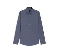 BOSS Slim Fit Businesshemd aus Baumwoll-Mix Modell 'H-HANK-KENT' in Jeansblau, Größe 43