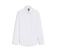 BOSS Herren H-HANK-C1-214 Slim-Fit Twill-Hemd aus bügelleichter Stretch-Baumwolle Weiß 40