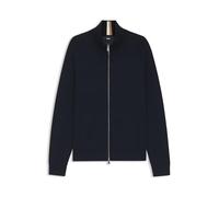 BOSS Cardigan aus Baumwolle und Schurwolle mit Reißverschluss - Style H-Idino, 50543150 Dunkelblau M