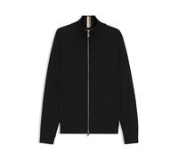 BOSS Cardigan aus Baumwolle und Schurwolle mit Reißverschluss - Style H-Idino, 50543150 Schwarz XL