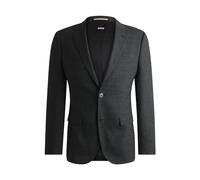 BOSS Herren H-Jasper-MM-C-243 Fein gemustertes Sakko aus Stretch-Gewebe mit Schurwoll-Anteil Dunkelgrau 48
