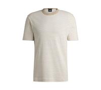 BOSS Herren H-Taut 28 Regular-Fit T-Shirt aus Baumwoll-Mix mit Leinen-Anteil Hellbeige XXXL