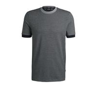 BOSS Herren H-Tessler 145 Slim-Fit T-Shirt aus strukturierter Baumwolle mit Kontrastkragen Dunkelblau M