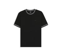 BOSS Herren H-Tessler 200 Slim-Fit T-Shirt aus merzerisierter Baumwolle mit Kontrast-Streifen Schwarz002 XXXL