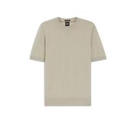 BOSS Kurzarm-Pullover aus Merinowolle - Style H-Umauro, 50560476 Hellbeige XXXL