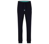 BOSS Herren Hadiko 1 Regular-Fit Jogginghose mit mehrfarbigen Logos Dunkelblau M