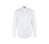 Hugo Boss Hemd H-HANK-kent C1-214 Slim-Fit bügelleichte Baumwoll-Popeline Weiß 42