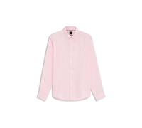 Leinenhemd BOSS "LIAM", Herren, Gr. M, N-Gr, open pink690, Web, Obermaterial: 100% Leinen, unifarben, regular fit normal, 1-Knopf-Manschette, Hemden Leinenhemd, 100% Leinen mit Button-Down-Kragen, reg