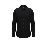 BOSS Regular-Fit Hemd aus strukturierter Stretch-Baumwolle - Style Relegant_6_M, 50565600 Schwarz XL