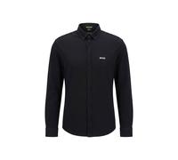 Langarmhemd BOSS GREEN "B MOTION L", Herren, Gr. 3XL, N-Gr, schwarz002, Web, Obermaterial: 100% Baumwolle, regular fit, 2-Knopf-Manschette mit Schlitz, Hemden, mit Logo-Druck (62264530-XXXL) schwarz00