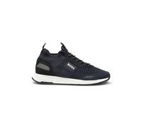 BOSS Sock-Sneakers Titanium_Runn_knst_N – Veloursleder-Details Dunkelblau Größe 46