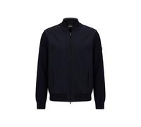Hybridjacke BOSS "C Levaio", Herren, Gr. L, dunkelblau404, Strick, Obermaterial: 100% Baumwolle, unifarben, regular fit normal, Rundhals, Bündchen, Jacken, Rippstrickkragen, Regular Fit, 2-Wege-Zipper